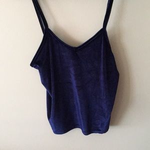 Navy velvet tank top